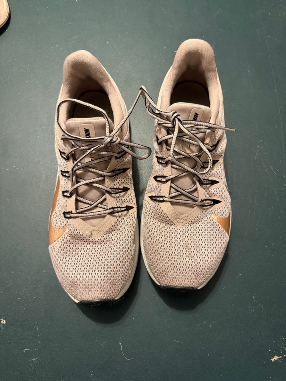 Nike Gold Pink Running Shoes with Copper Accent
